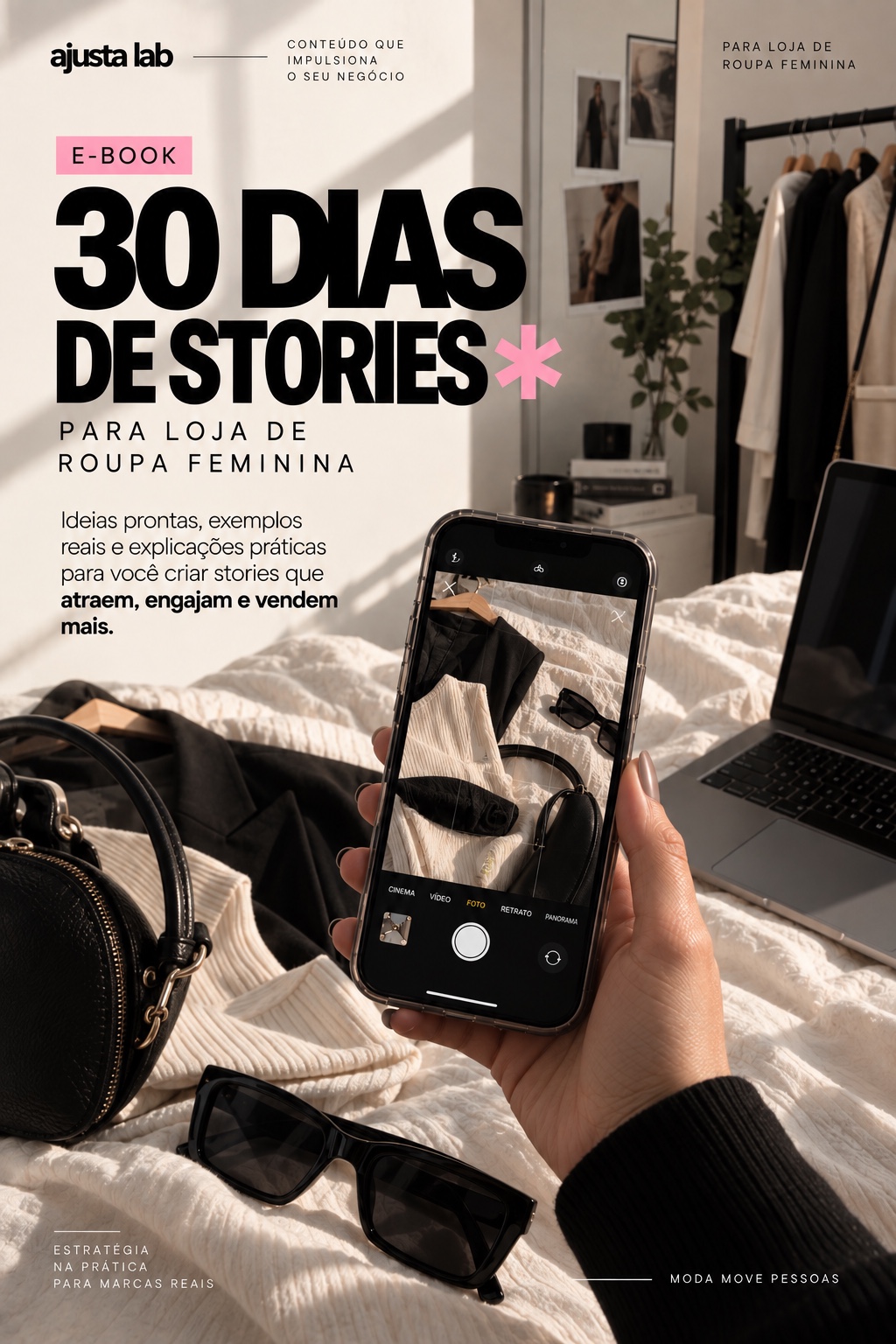 Capa do e-book 30 Dias de Stories para Loja de Roupa Feminina