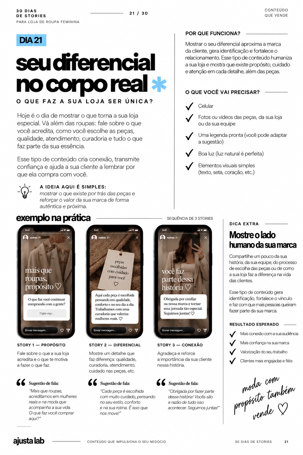 Exemplo de dica do e-book para loja feminina
